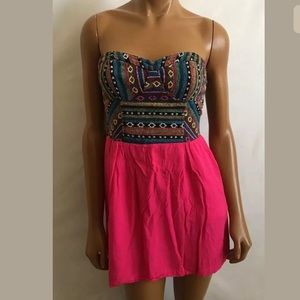 UO tapestry rasta heart dress Starring at stars